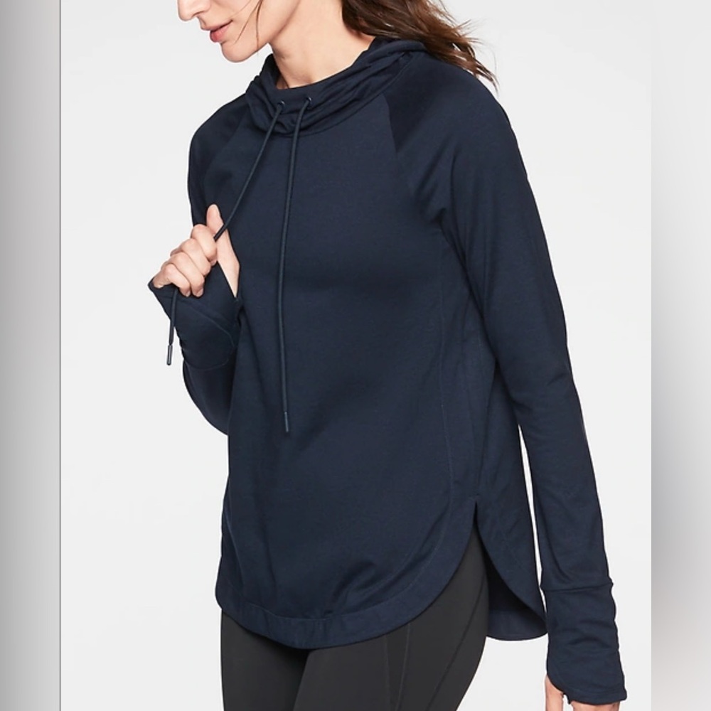 Athleta Uptempo Hoodie Sweatshirt Black Heather size S